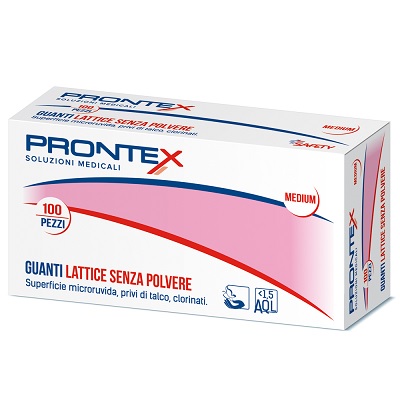 PRONTEX GUANTO IN LATTICE SENZA POLVERE MEDIO 100 PEZZI - farmasconti.eu