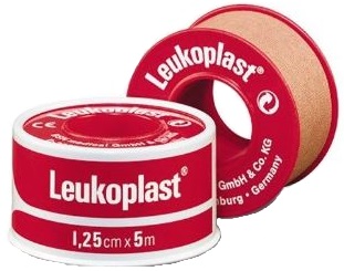 CEROTTO CHIRURGICO PER FISSAGGIO MEDICAZIONI IN ROCCHETTO LEUKOPLAST SUPPORTO VISCOSA COLOR PELLE MASSA ADESIVA CAUCCIU' OSSIDO DI ZINCO 1,25X500CM MUTUABILE - farmasconti.eu