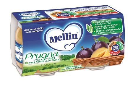 MELLIN OMOGENEIZZATO PRUGNA MELA 100 G 2 PEZZI - farmasconti.eu