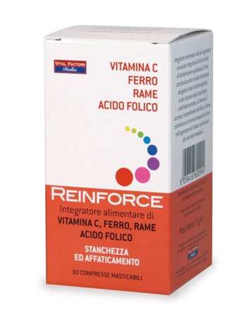 REINFORCE FERRO + RAME + VITAMINA C 30 COMPRESSE MASTICABILI - farmasconti.eu
