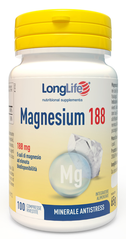 LONGLIFE MAGNESIUM 188 100 COMPRESSE RIVESTITE DA 6,5 G - farmasconti.eu