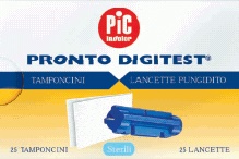 LANCETTE PUNGIDITO PIC DIGITEST GAUGE 28 25 PEZZI + 25 TAMPONCINI ASSORBENTI - farmasconti.eu