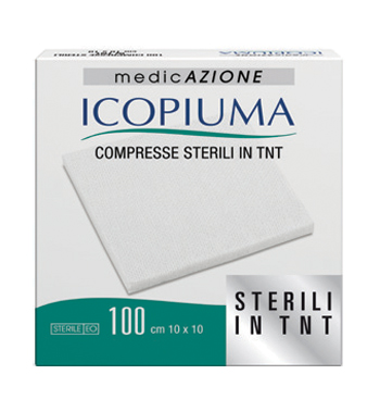 ICOPIUMA GARZA COMPRESSA IN TESSUTO NON TESSUTO ADESIVA 10X10 CM 100 PEZZI - farmasconti.eu