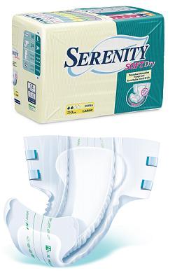 PANNOLONE PER INCONTINENZA SERENITY SOFTDRY FORMATO EXTRA TAGLIA MEDIUM 30 PEZZI - farmasconti.eu
