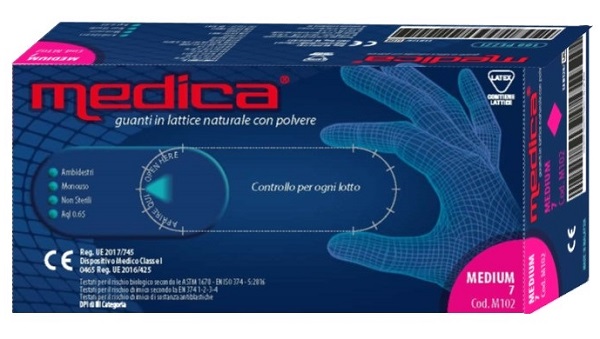 MEDICA GUANTO LATTICE N/STERILE CON POLVERE DM MISURA M 100 PEZZI - farmasconti.eu