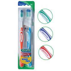 GUM SUPER TIP 463 COMPACT SPAZZOLINO MEDIO BONUS PACK 2 PEZZI - farmasconti.eu
