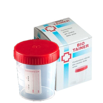 CONTENITORE PER URINA BIO TAINER GRADUATO CON SUPERFICIE DI SCRITTURA CON TAPPO A VITE CAPACITA' 120ML 1 PEZZO - farmasconti.eu