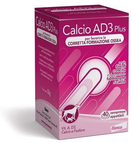 CALCIO AD3 PLUS 40 COMPRESSE APPETIBILI - farmasconti.eu