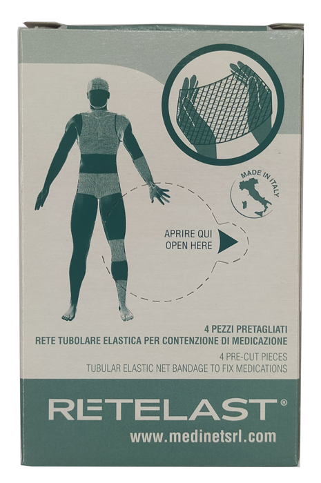 RETE TUBOLARE RETELAST ELASTICA PRETAGLIATA BIANCA PER TESTA O COSCIA 4 PEZZI - farmasconti.eu