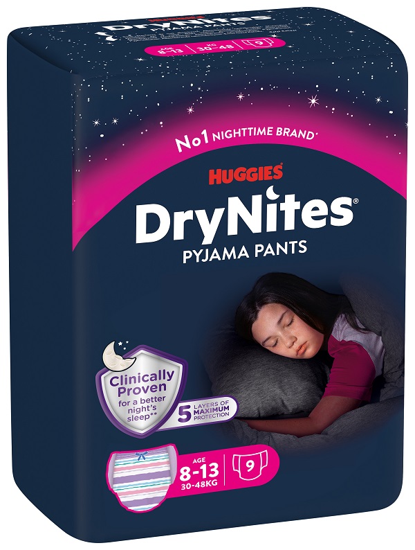 PANNOLINO HUGGIES DRYNITES 8/13 ANNI GIRL L 30/48KG 9 PEZZI - farmasconti.eu