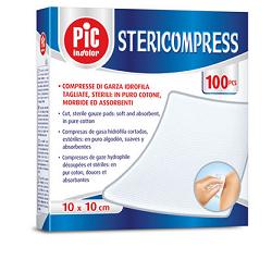 GARZA COMPRESSA IDROFILA PIC STERICOMPRESS 10X10 CM 4 BUSTE  25 PEZZI - farmasconti.eu