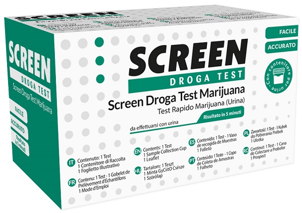 SCREEN DROGA TEST MARIJUANA TEST ANTIDROGA CON CONTENITORE URINA - farmasconti.eu