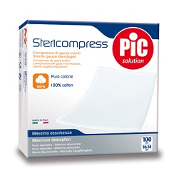 GARZA COMPRESSA IDROFILA PIC 10X10CM 4 STRATI 2 BUSTE 25 PEZZI FUSTELLA - farmasconti.eu