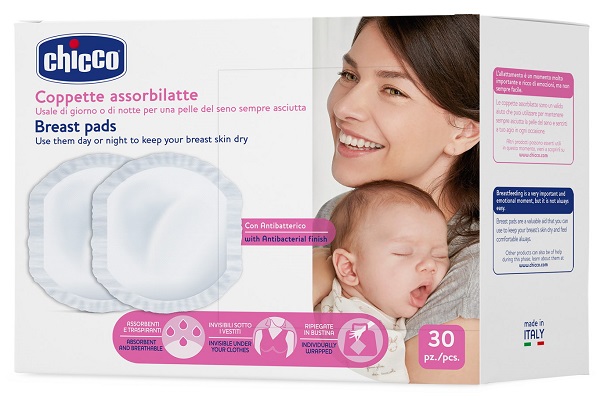 CHICCO COPPETTA ASSORBILATTE ANTIBATTERICA 30 PEZZI - farmasconti.eu
