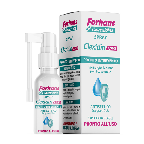 COLLUTORIO SPRAY CON CLOREXIDINA FORHANS CLEXIDIN 50ML - farmasconti.eu