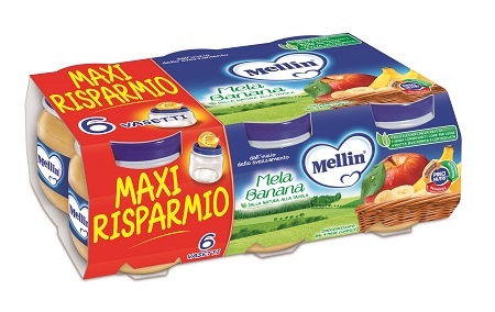 MELLIN OMOGENEIZZATO MELA BANANA 100 G 6 PEZZI - farmasconti.eu