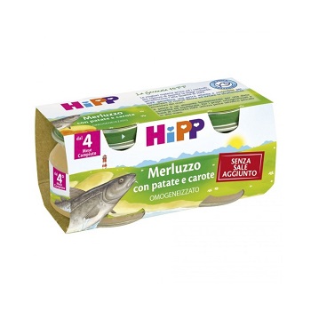 HIPP OMOGENEIZZATO MERLUZZO CAROTE PATATE 2X80 G - farmasconti.eu