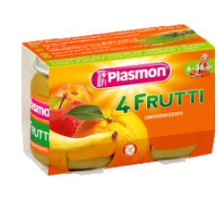 PLASMON OMOGENEIZZATO 4 FRUTTI 6 X 104 G - farmasconti.eu