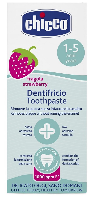 CHICCO DENTIFRICIO FRAGOLA 50 ML 12M+ CON FLUORO - farmasconti.eu