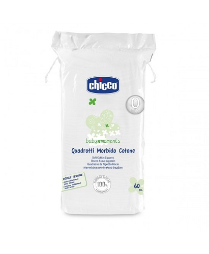 CHICCO BABY MOMENTS QUADROTTI MORBIDO COTONE 60 PEZZI - farmasconti.eu