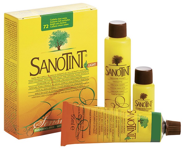 SANOTINT LIGHT TINTURA PER CAPELLI NUMERO 72 CASTANO CHIARO CENERE TUBO IN ASTUCCIO DI CARTONE 125 ML - farmasconti.eu