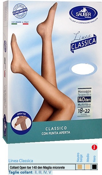 SAUBER COLLANT OPEN TOE MAGLIA MICRORETE 140 DEN COLORE MEDIO 3 LINEA CLASSICA - farmasconti.eu