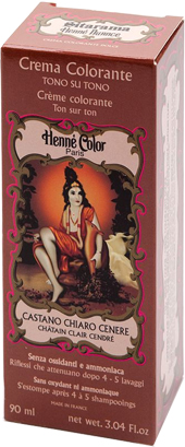 HENNE NUANCE CASTANO CHIARO CENERE CREMA HENNE COLOR CREMA COLORANTE PRONTA ALL'USO - farmasconti.eu
