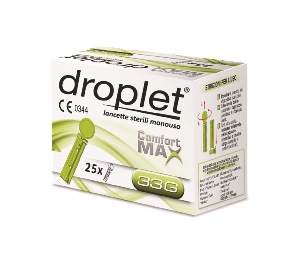 LANCETTE PUNGIDITO DROPLET COMFORT MAX GAUGE 33 25 PEZZI - farmasconti.eu
