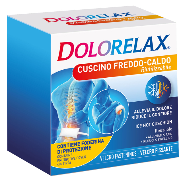 DOLORELAX ICE HOT CUSCINO RIUTILIZZABILE CON VELCRO FISSANTE 11X26 CM - farmasconti.eu