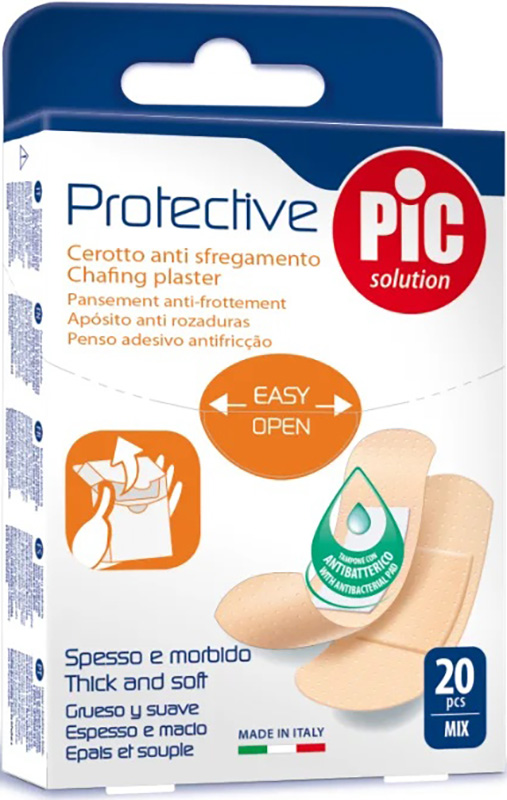 CEROTTO PIC PROTECTIVE MIX ANTIBATTERICO ANTISFREGAMENTO CON TAMPONE 20 PEZZI - farmasconti.eu