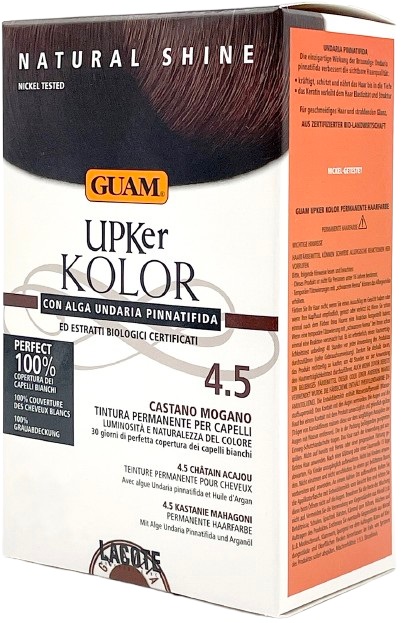 GUAM UPKER KOLOR TINTA CAPELLI 4,5 CASTANO MOGANO CON ALGA UNDARIA PINNATIFIDA - farmasconti.eu