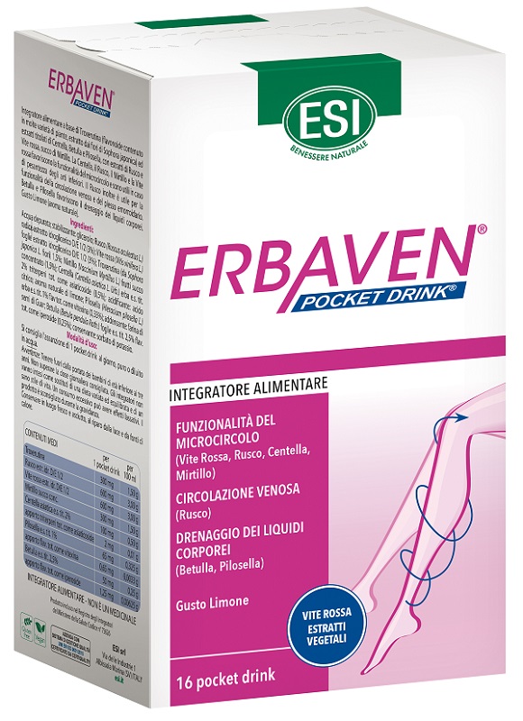 ESI ERBAVEN 16 POCKET DRINK X 20 ML GUSTO LIMONE - farmasconti.eu