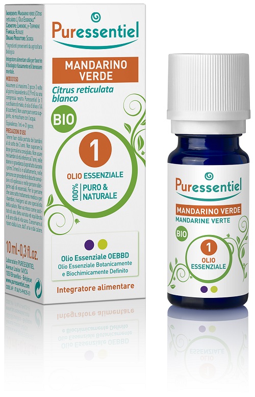 PURESSENTIEL MANDARINO VERDE OLIO ESSENZIALE BIO 10 ML - farmasconti.eu