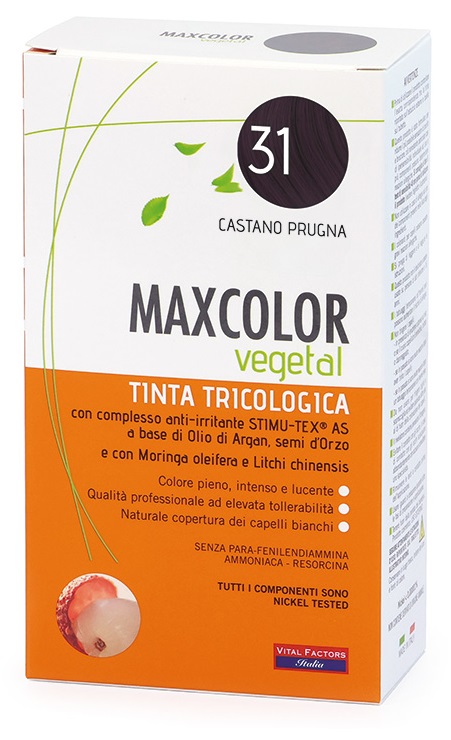 MAXCOLOR VEGETAL TINTA TRICOLOGICA 31 CASTANO PRUGNA 140 ML - farmasconti.eu