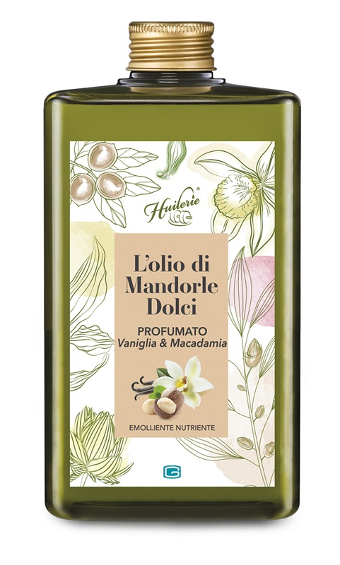 HUILERIE L'OLIO DI MANDORLE DOLCI PROFUMATO VANIGLIA & MACADAMIA 300 ML - farmasconti.eu