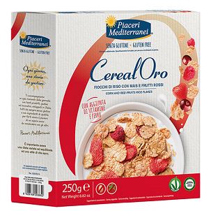 PIACERI MEDITERRANEI CEREALORO FIOCCHI DI RISO CON MAIS E FRUTTI ROSSI 250 G - farmasconti.eu