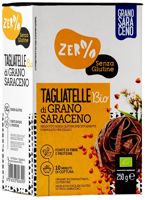 ZERO% GLUTINE TAGLIATELLE A NIDO DI GRANO SARACENO INTEGRALESENZA GLUTINE BIO 250 G - farmasconti.eu