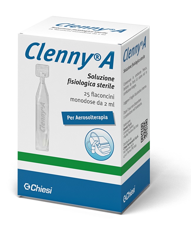 CLENNY A SOLUZIONE FISIOLOGICA STERILE PER AEROSOLTERAPIA 25 FLACONCINI MONODOSE DA 2 ML - farmasconti.eu