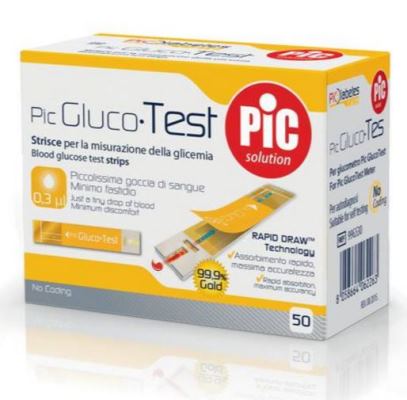 STRISCE MISURAZIONE GLICEMIA PIC GLUCOTEST 50 PEZZI - farmasconti.eu
