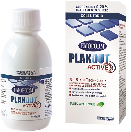EMOFORM PLAK OUT ACTIVE CLOREXIDINA 0,20% COLLUTORIO 200 ML - farmasconti.eu