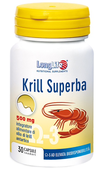 LONGLIFE KRILL SUPERBA 30 CAPSULE INODORI DA 600 MG - farmasconti.eu