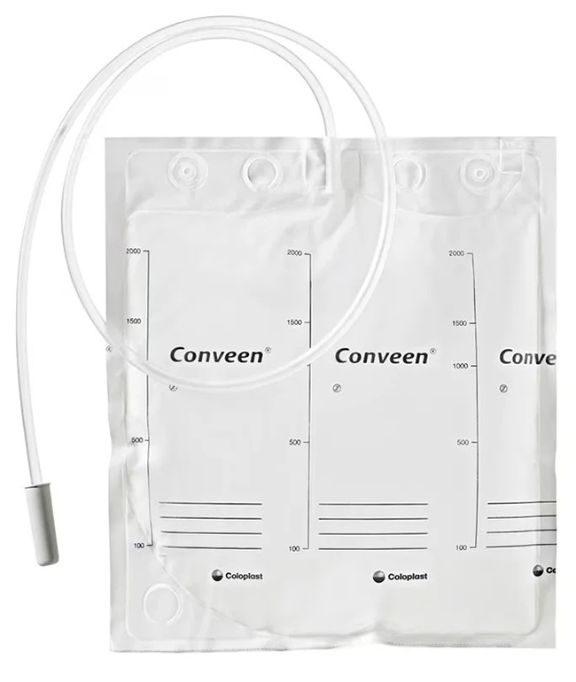 SACCA LETTO CONVEEN BASIC CON MANIGLIA CAPACITA' 2000ML LUNGHEZZA TUBO 100CM NO SCARICO CONFEZIONE DA 30 PEZZI - farmasconti.eu
