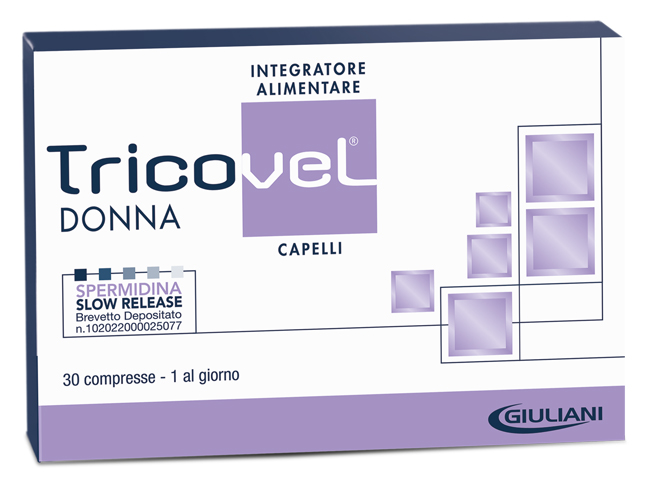 TRICOVEL DONNA INTEGRATORE ALIMENTARE CON NUTRIENTI SPECIFICI PER CAPELLI 30 COMPRESSE - farmasconti.eu