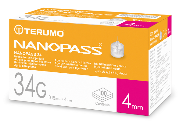 AGO PER PENNA DA INSULINA NANOPASS 34 GAUGE LUNGHEZZA 4 MM 100 PEZZI - farmasconti.eu