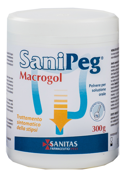 SANIPEG MACROGOL POLVERE PER SOLUZIONE ORALE BARATTOLO 300 G - farmasconti.eu