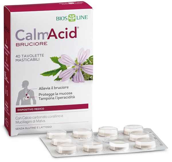 BIOSLINE CALMACID BRUCIORE 40 TAVOLETTE MASTICABILI - farmasconti.eu