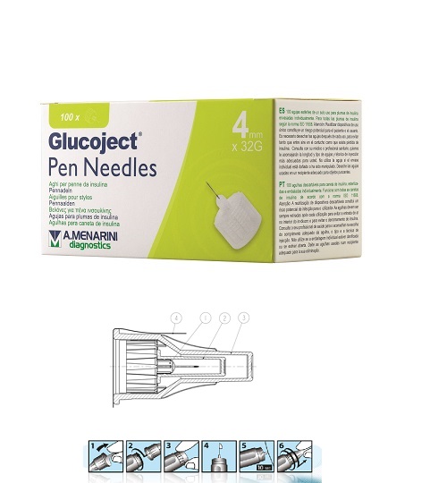AGO PER PENNA DA INSULINA GLUCOJECT LUNGHEZZA 4 MM GAUGE 32 100 PEZZI - farmasconti.eu