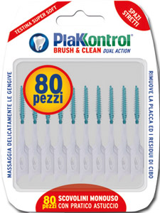 PLAKKONTROL BRUSH & CLEAN SCOVOLINI SPAZI STRETTI 80 PEZZI - farmasconti.eu