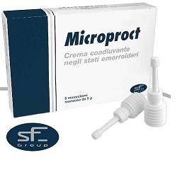 CREMA RETTALE MICROPROCT IN MICROCLISMI COADIUVANTE NEGLI STATI EMORROIDARI 6 PEZZI DA 8 G - farmasconti.eu