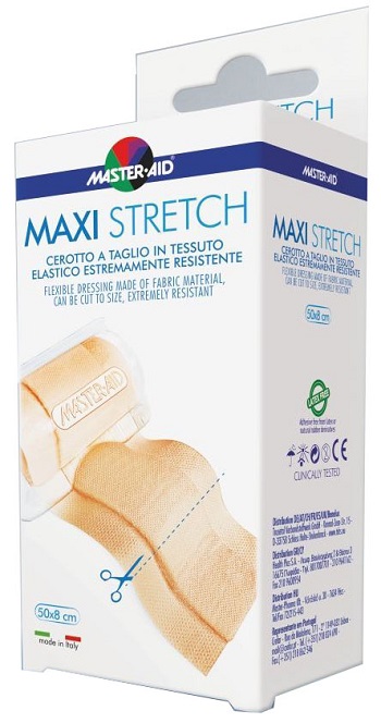MASTER-AID STRETCH CEROTTO A TAGLIO IN TESSUTO ELASTICO RESISTENTE 50 X 8 CM - farmasconti.eu